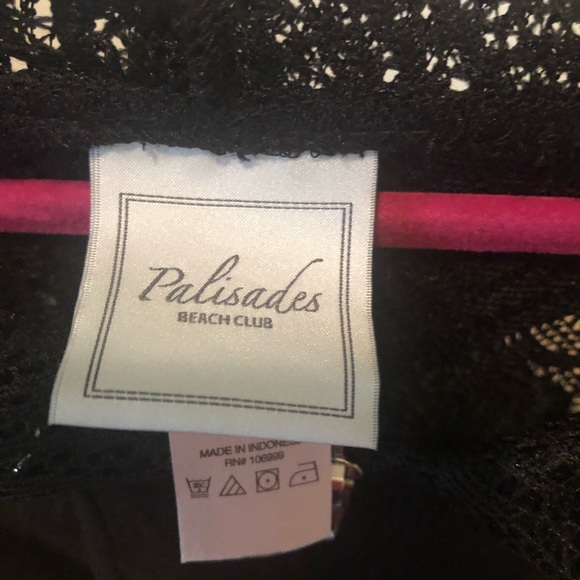 Black Lace Swimsuit cover up with zipper and hood size 1X - Picture 5 of 8